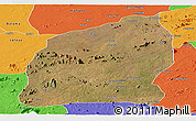 Satellite Panoramic Map of Mecuburi, political outside