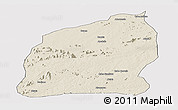 Shaded Relief Panoramic Map of Mecuburi, cropped outside