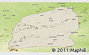 Shaded Relief Panoramic Map of Mecuburi, physical outside