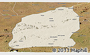 Shaded Relief Panoramic Map of Mecuburi, satellite outside