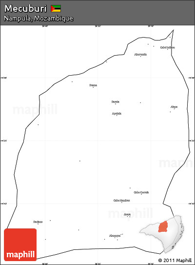 Blank Simple Map of Mecuburi, cropped outside