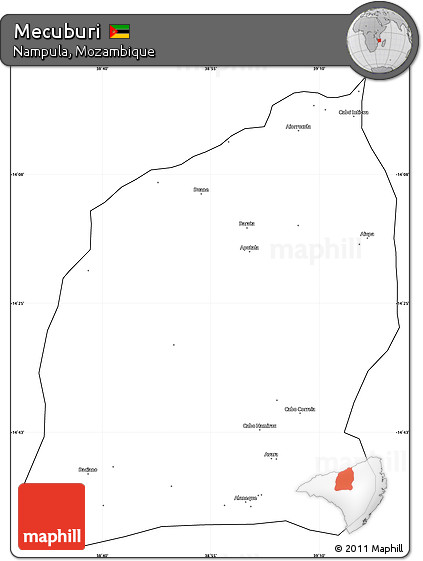 Blank Simple Map of Mecuburi, cropped outside