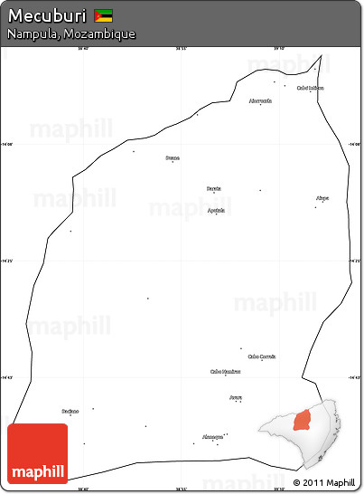 Blank Simple Map of Mecuburi, cropped outside