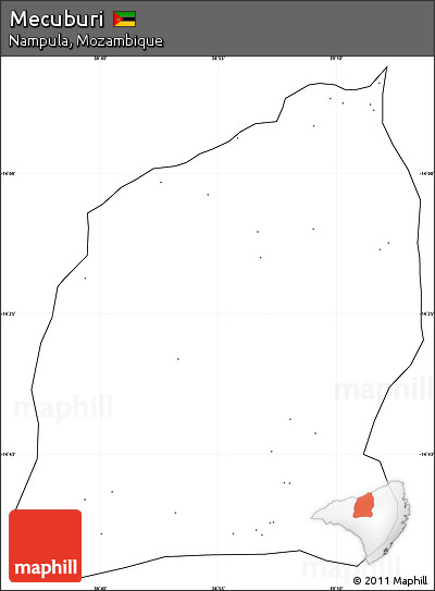 Blank Simple Map of Mecuburi, cropped outside, no labels