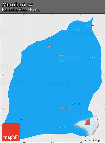 Political Simple Map of Mecuburi, single color outside