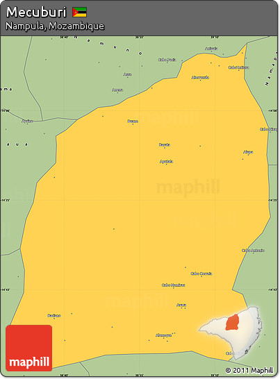 Savanna Style Simple Map of Mecuburi