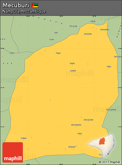 Savanna Style Simple Map of Mecuburi