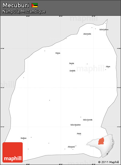 Silver Style Simple Map of Mecuburi, single color outside
