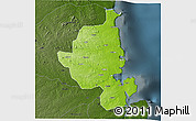 Physical 3D Map of Memba, darken
