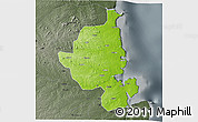 Physical 3D Map of Memba, darken, semi-desaturated