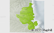 Physical 3D Map of Memba, lighten, semi-desaturated