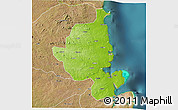 Physical 3D Map of Memba, satellite outside