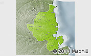 Physical 3D Map of Memba, semi-desaturated