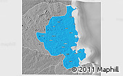 Political 3D Map of Memba, desaturated