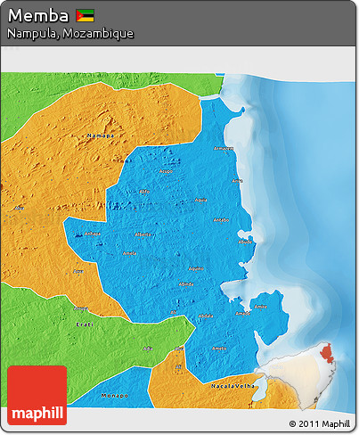 Political 3D Map of Memba