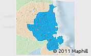 Political 3D Map of Memba, lighten