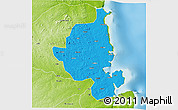 Political 3D Map of Memba, physical outside