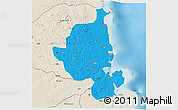 Political 3D Map of Memba, shaded relief outside