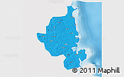 Political 3D Map of Memba, single color outside