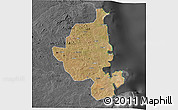 Satellite 3D Map of Memba, darken, desaturated
