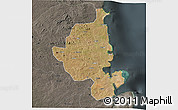 Satellite 3D Map of Memba, darken, semi-desaturated