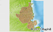 Satellite 3D Map of Memba, physical outside