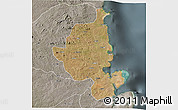 Satellite 3D Map of Memba, semi-desaturated