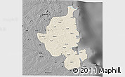 Shaded Relief 3D Map of Memba, darken, desaturated