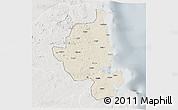 Shaded Relief 3D Map of Memba, lighten, semi-desaturated