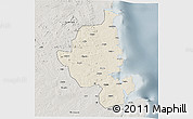 Shaded Relief 3D Map of Memba, semi-desaturated
