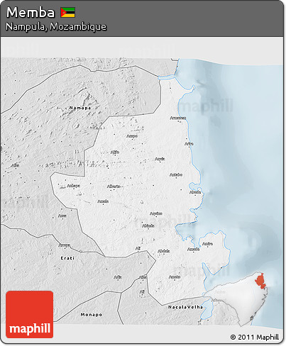 Silver Style 3D Map of Memba