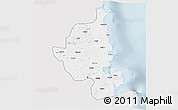 Silver Style 3D Map of Memba, single color outside