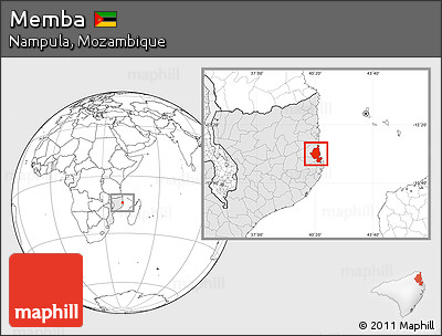 Blank Location Map of Memba, highlighted country