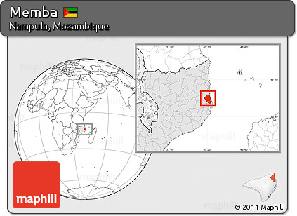 Blank Location Map of Memba, highlighted country