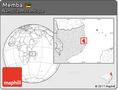 Blank Location Map of Memba, highlighted country