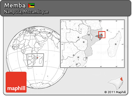 Blank Location Map of Memba, highlighted country, highlighted parent region, within the entire country