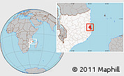 Gray Location Map of Memba, highlighted country