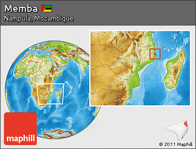 Physical Location Map of Memba, within the entire country