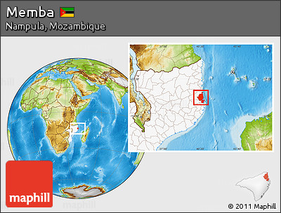Physical Location Map of Memba, highlighted country