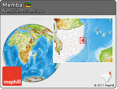 Physical Location Map of Memba, highlighted country