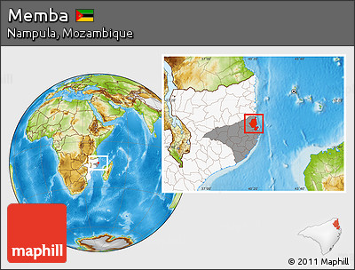 Physical Location Map of Memba, highlighted country, highlighted parent region