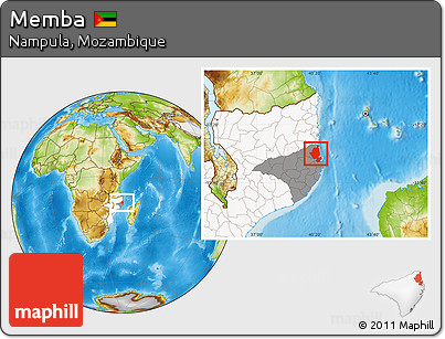 Physical Location Map of Memba, highlighted country, highlighted parent region