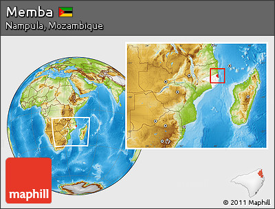 Physical Location Map of Memba, highlighted parent region, within the entire country