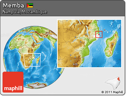 Physical Location Map of Memba, highlighted parent region, within the entire country