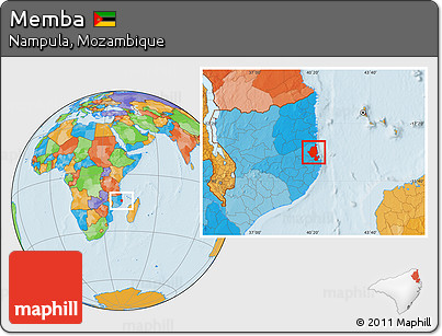 Political Location Map of Memba