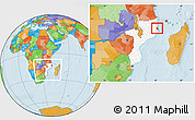 Political Location Map of Memba, highlighted country, within the entire country
