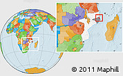 Political Location Map of Memba, highlighted country, highlighted parent region, within the entire country