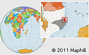 Political Location Map of Memba, highlighted country, highlighted parent region