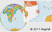 Political Location Map of Memba, highlighted country