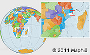 Political Location Map of Memba, highlighted parent region, within the entire country